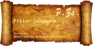 Pikler Zsigmond névjegykártya